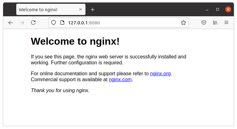 nginxが実行中